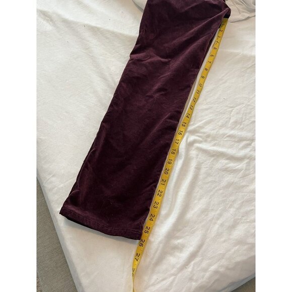 Adriano Goldschmeid The Isabelle High Rise Straight Crop Burgundy Velvet Size 25 - Picture 11 of 13